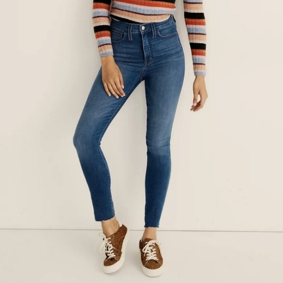 Gap Universal Jegging High Rise Skinny Jeans Dark Wash Stretch Raw Hem Size 25 0 - Picture 1 of 11